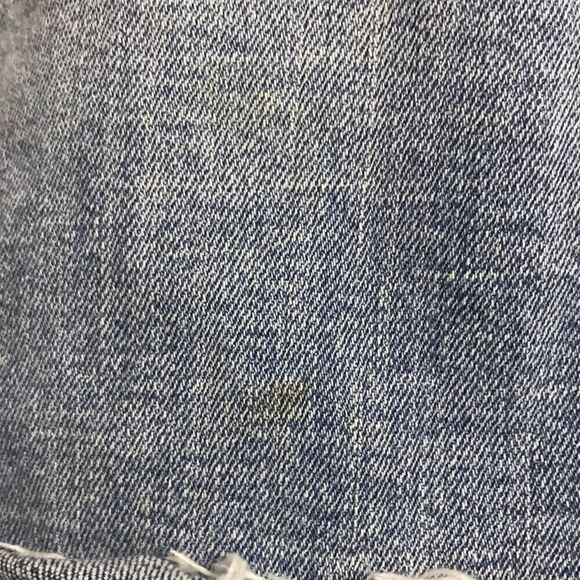 Driftwood Stef Embroidered Mini Denim Jean Raw Hem Skirt Size 24 - Picture 10 of 10